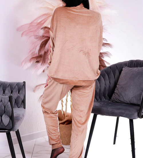 Komplet piękny ciemno beżowy kobiecy dres /H2 A3-1 UB564 T637/