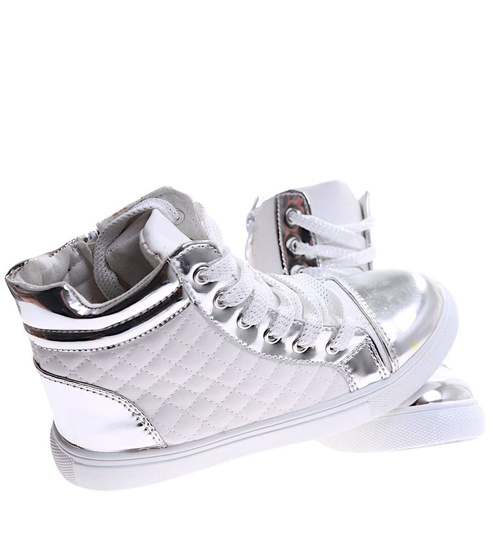 Trampki sneakersy dla dziewczynki BIAŁE /C5-3 1383 S184/