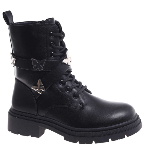 Czarne trapery damskie z ociepleniem /i5-2 18401 G381/