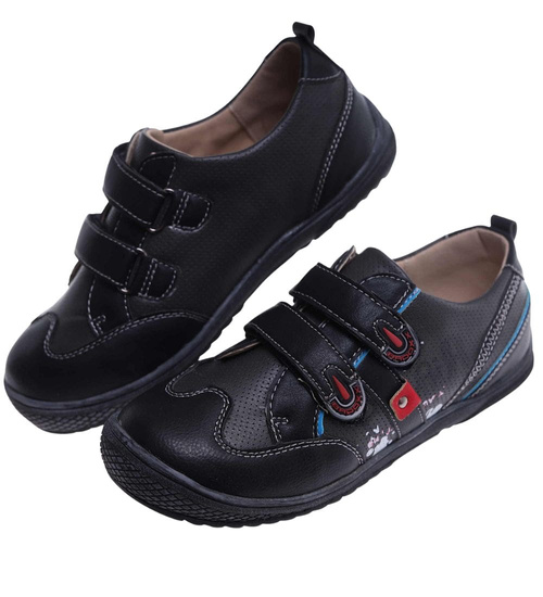 Chłopięce półbuty na rzepy Czarne /G7-2 18127 T282/