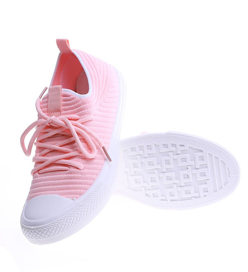 Różowe trampki damskie slip on /G4-3 13458 S2/