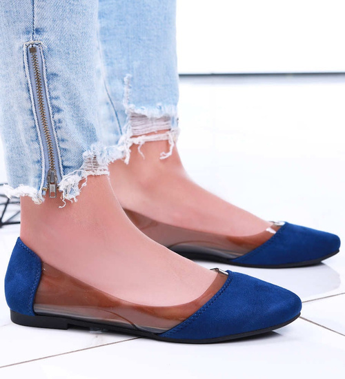 Transparentno granatowe balerinki /F7-2 15852 T190/