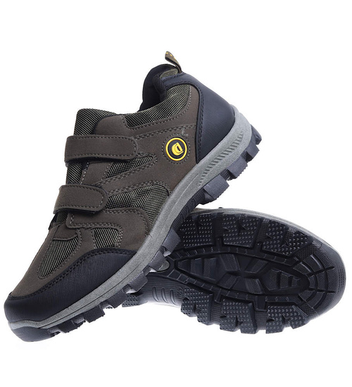Męskie buty trekkingowe na rzepy Oliwkowe /F2-1 12594 S491/