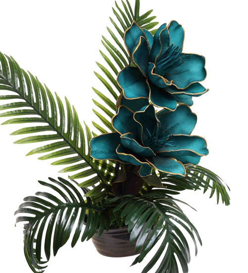 Duży stroik niebieskie kwiaty KOMP156 M500