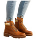 Sznurowane ocieplane botki trapery Karmelowe /E8-2 18266 W432/