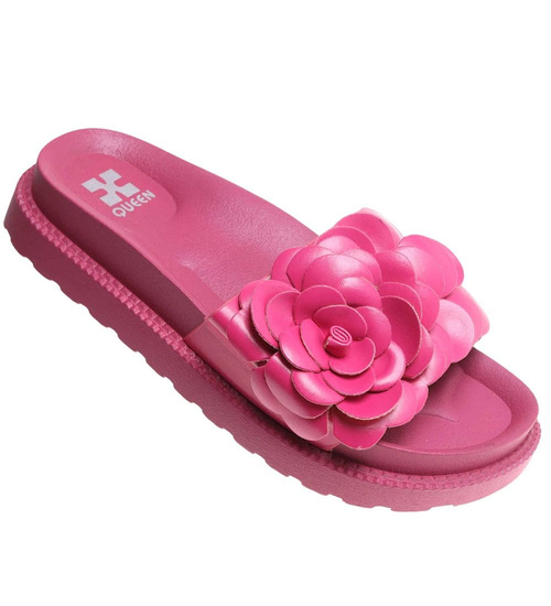 Plażowe różowe klapki damskie /D2-1 17865 S098/