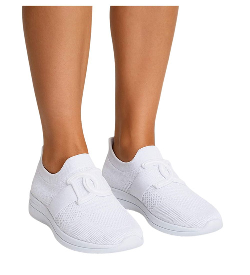 Białe wsuwane buty sportowe /C4-1 17112 W102 +h2/