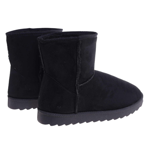 Czarne krótkie kozaki śniegowce /D3-3 18356 T235/