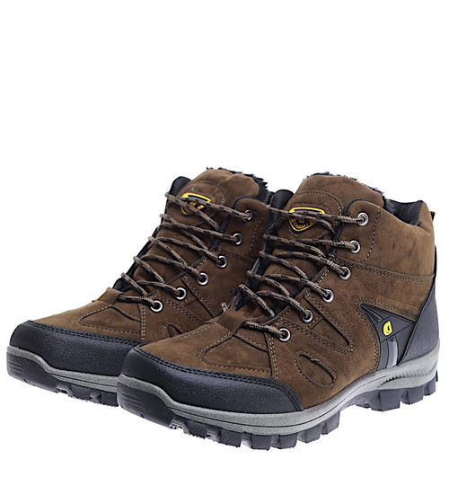 Ocieplane zielone męskie buty trekkingowe /B5-3 15318 T592/