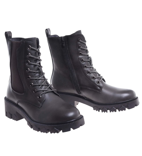 Szare trapery damskie na platformie /C1-3 18387 W381/