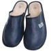 Skórzane męskie kapcie na prezent Granatowe /F1-1 7893 S196/