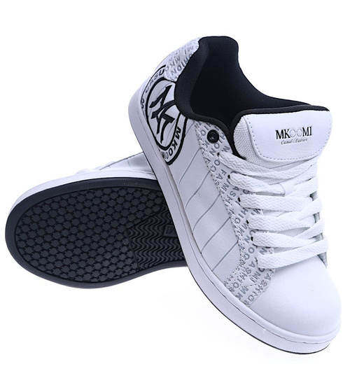 Białe damskie trampki z wiązaniami /E7-3 13859 S201/