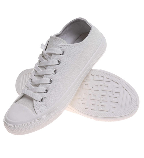 Białe niskie trampki męskie /F2-2 17986 T232/