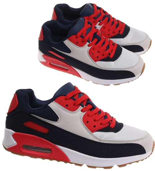 Sznurowane buty sportowe męskie /E7-3 17965 W388/