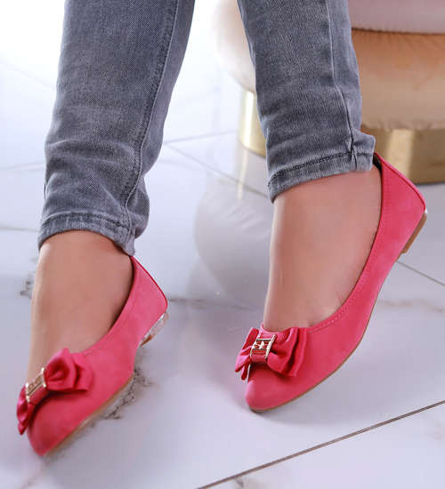 Dziewczęce różowe balerinki kokardka /A1-2 13298 T290/