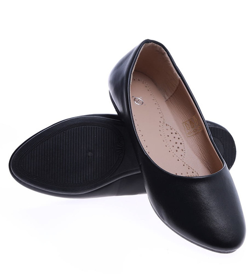 Klasyczne czarne balerinki damskie /C5-1 14605 T142/