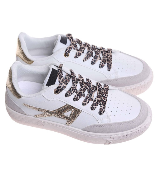 Trampki damskie sznurowane białe /J6-2 H2 18476 W16-6/