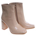 Beżowe botki damskie na słupku /G6-1 18152 T224/