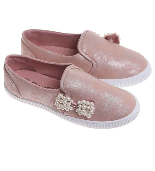 Tenisówki dziewczęce Wsuwane różowe trampki /B3-2 17831 T111/