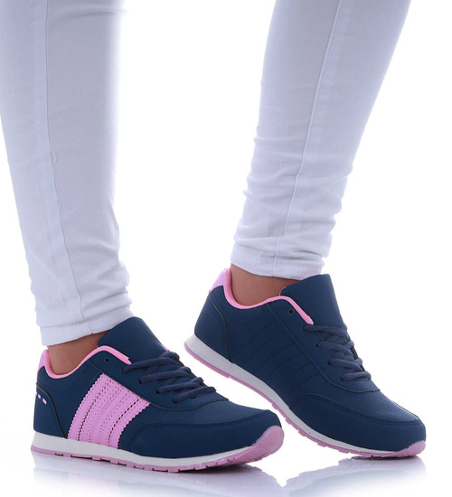 Granatowo różowe damskie buty sportowe /G5-2 17417 T301/