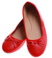 Czerwone balerinki damskie z kokardką /B3-1 4510 S098/