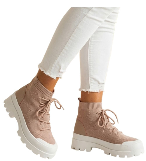 Trampki damskie na platformie /E10-3 15705 T144/