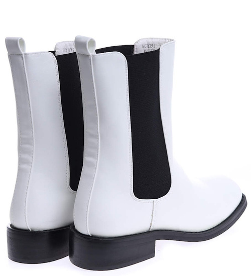 Wysokie białe botki sztyblety /E10-2 15142 S238/