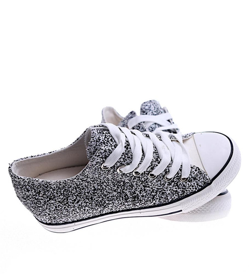 Czarne trampki sneakersy na koturnie /G11-3 13487 T231/