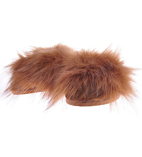 Klapki z futerkiem Jasny brąz  /A5-1 10860 S197/