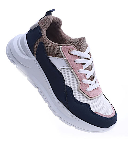 Sportowe damskie buty na platformie /G13-2 13918 T299/