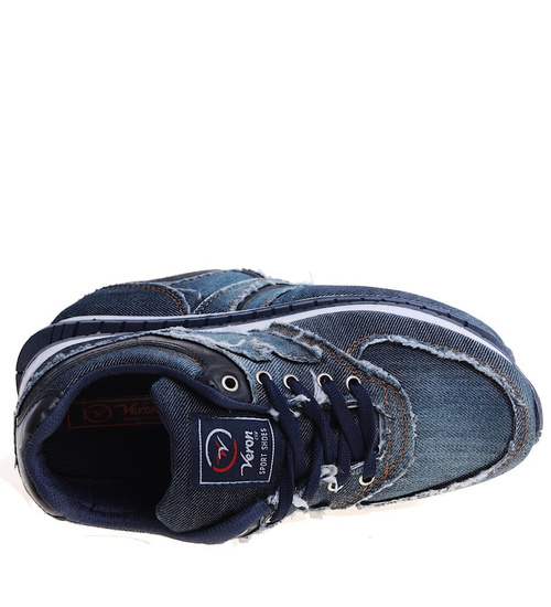 Wiązane granatowe buty chłopięce /A1-3 14931 T166/