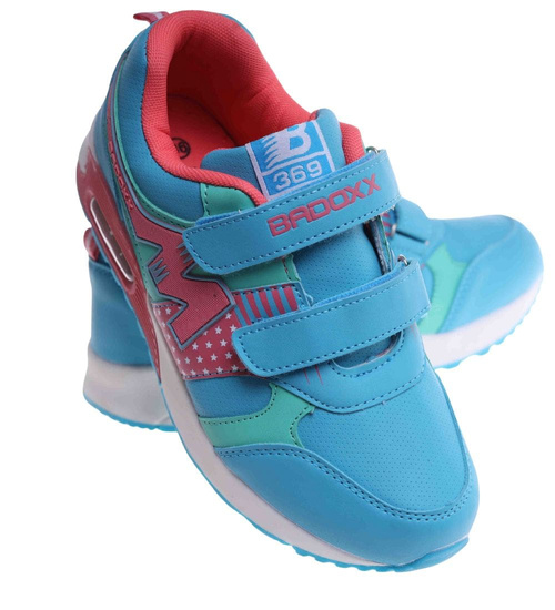 Dziewczęce niebieskie buty sportowe na rzepy /A9-2 18128 T292/
