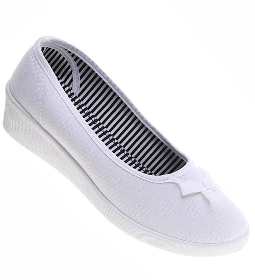 Białe tenisówki wsuwane na niskim koturnie /E2-1 16520 T155/