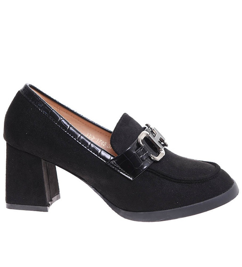 Czarne czółenka na obcasie /B6-3 17000 T289/