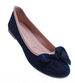 Granatowe zamszowe balerinki z kokardką /E3-2 13443 T191/