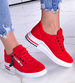 Czerwone sneakersy damskie /D9-3 11527 T338/