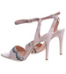 Beżowe sandały damskie na szpilce /C7-1 12102 T191/