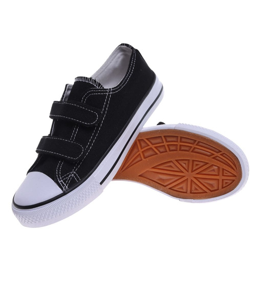 Czarne tenisówki dla dziewczynki na rzepy /E7-2 18637 T286/