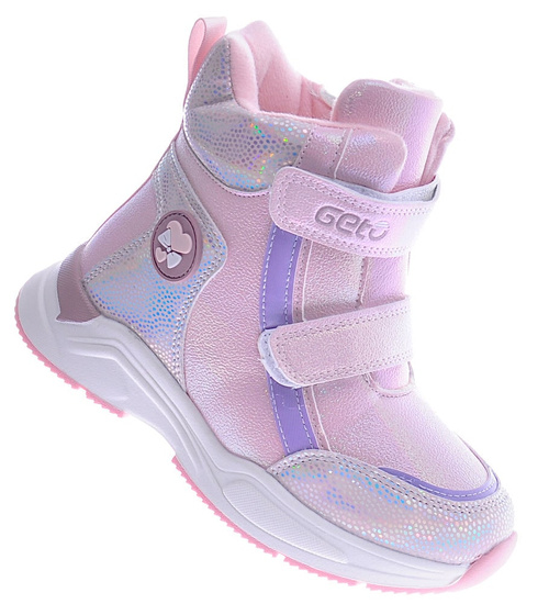 Ocieplane sportowe botki dziewczęce Różowe /C6-2 12681 T545/