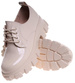 Beżowe półbuty loafersy na platformie /i6-2 18489 W12-3/