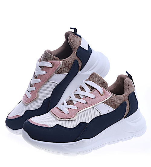Sportowe damskie buty na platformie /G13-2 13918 T299/