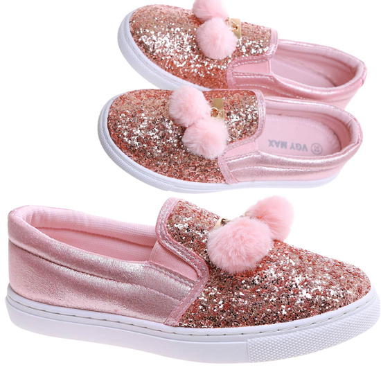  Wsuwane różowe trampki dla dziewczynki /F9-2 17304 T13-5/