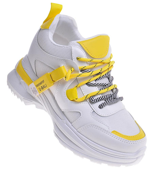 Buty sportowe damskie na koturnie /B3-3 10578 W381/