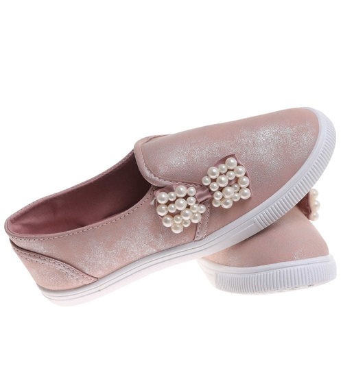 Tenisówki dziewczęce Wsuwane różowe trampki /B3-2 17831 T111/