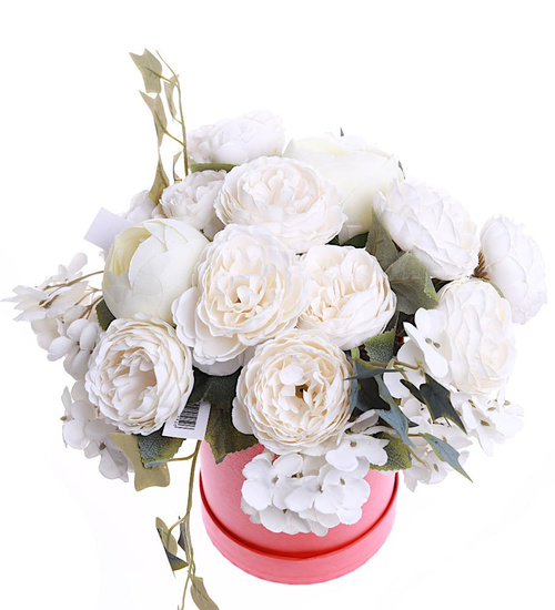 Flower box- śliczne białe kwiaty na prezent /FL32 S345/