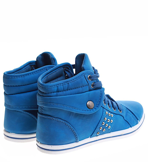 Wysokie niebieskie trampki dziewczęce /G4-1 7952 S192/