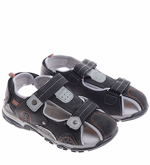 Szare chłopięce sandały na rzep /B5-3 8976 S294/