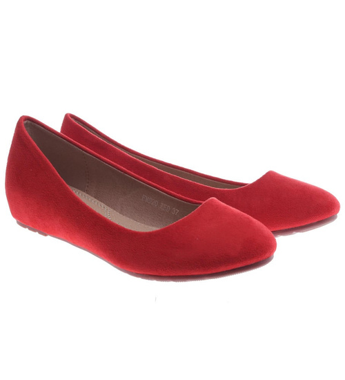 Czerwone czółenka na niskim koturnie /F6-3 13181 S291/