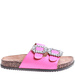 Różowe płaskie klapki damskie z ozdobami /D6-2 16138 T189/