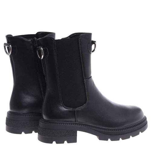 Czarne wysokie botki damskie sztyblety /K3-2 H2 18549 W18-45/